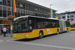 Mercedes Citaro der Post, auf der Bahnersatzlinie nach Meiringen, wartet am 02.09.2024 an der Endstation beim Bahnhof Interlaken Ost.