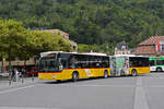 Mercedes Citaro der Post, auf der Bahnersatzlinie nach Meiringen, verlässt am 02.09.2024 die Endstation beim Bahnhof Interlaken Ost.