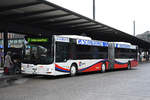 MAN Lions City 150, auf der Linie 2, wartet am 25.01.2023 an der Haltestelle beim Bahnhof Baden.