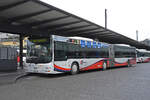 MAN Lions City 158, auf der Linie 2, wartet am 25.01.2023 an der Haltestelle beim Bahnhof Baden.