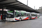 MAN Lions City 301, auf der Linie 7, wartet am 25.01.2023 an der Haltestelle beim Bahnhof Baden.