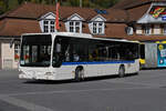 Mercedes Citaro 05, (ex Verkehrsbetriebe Glattal) verlässt am 10.10.2024 als Bahnersatz den Bahnhof Interlaken Ost.