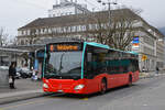 Mercedes Citaro 192, auf der Linie 6, bedient am 24.02.2025 die Haltestelle beim Bahnhof Biel.