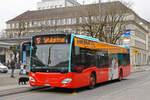 Mercedes Citaro 190, auf der Linie 5, bedient am 24.02.2025 die Haltestelle beim Bahnhof Biel.