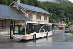 AAGU Nr. 25 ''Unterschächen'' (Mercedes Citaro C2 O530Ü Hybrid) am 22.6.2024 beim Bhf. Linthal. Seit die AAGU im Kanton Uri die bisher unter der Konzession von Postauto geführten Linien in Eigenregie betreibt, kommen die AAGU Busse nun auch über den Klausen ins Glarnerland.