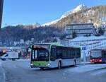 Engadin Bus, St.Moritz. Mercedes-Benz Citaro C2 (Nr. 112, ex Busland, Burgdorf) als Bahnersatz-Linie B13 Zuoz - St.Moritz in St. Moritz, Bahnhof.