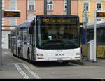 Zimmerberg Bus - Weisser MAN Lion`s City unterwegs auf der Linie 122 für Zimmerberg Bus im Bustreminal in Wädesnwil am 2024.12.27