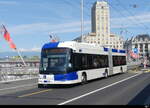 TL Lausanne - Hess Trolleybus Nr.801 unterwegs auf der Linie 4 in der Stadt Lausanne am 26.07.2024