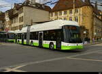 TransN - Hess Trolleybus (Lightram 19 DC) Nr.166  NE 209166 unterwegs auf der Linie 102 in der Stadt Neuchâtel am 2024.10.03