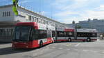 Stadtbus Nr. 404 am 28.09.2023 in der neuen Wendeschleife Töss. Bis heute fehlt immer noch die verlängerte Fahrleitung und deshalb wird ab und bis zur Haltestelle Loki im Batteriemodus gefahren.  