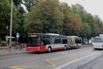 Stadtbus Winterthur Nr. 352 (MAN A40 Lion's City GL) am 8.9.2024 bei der Schmidgasse. Infolge des städtischen Klimatages war die Technikumstrasse gesperrt, deshalb verkehrten an diesem Tag auf der Linie 3 nur Dieselbusse