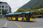 MAN Lions City der Post, auf der Linie 60, fährt am 02.09.2024 zur Haltestelle beim Bahnhof Interlaken Ost.